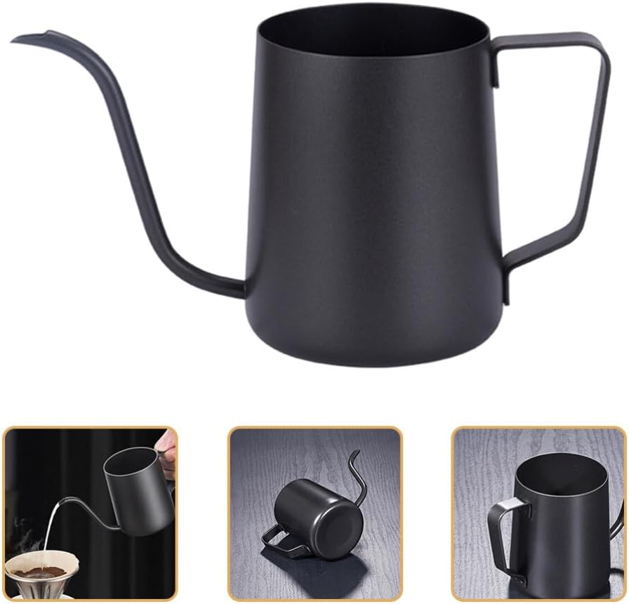 Whistling Teapot Coffee Pot, Stovetop Drip Pot with Long Spout, Stainless Steel Kettle with Tea Strainer