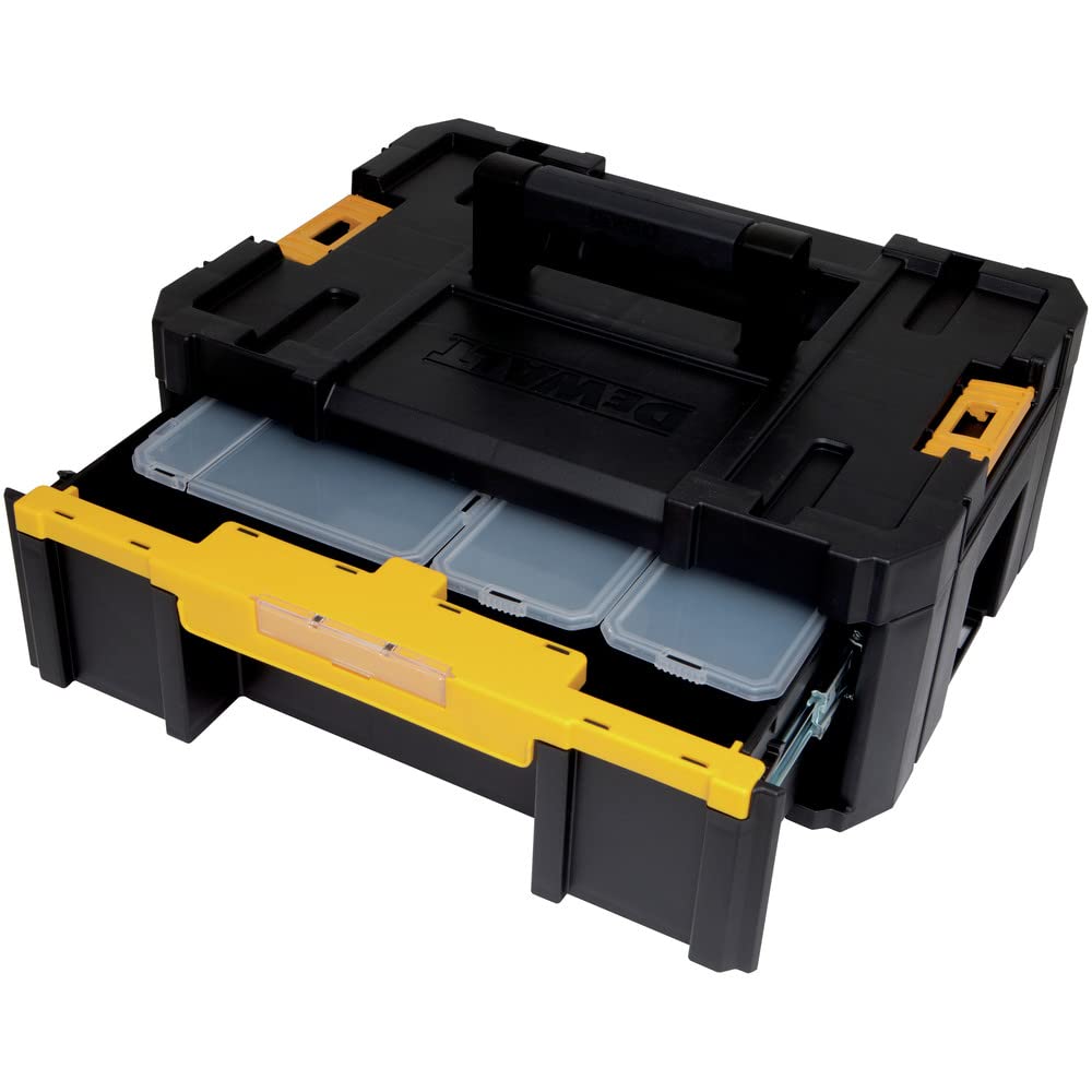 DEWALT Tool Organizer, TSTAK III, Single Deep Drawer, Heavy Duty Latches, Removable Compartments for Small Tools and Accessories (DWST17803)