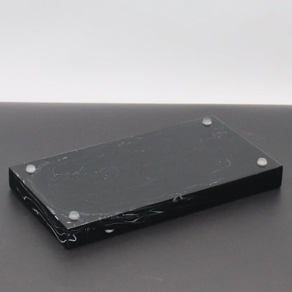 Bathroom Vanity Tray, Black Marble Countertop and Vanity Tray, Resin Tray for Bathroom Decor