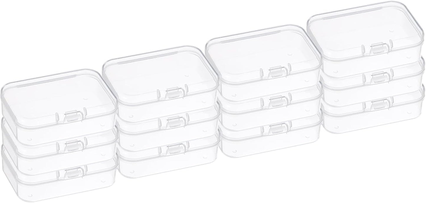 PATIKIL 6.5x4.5x2.5in Clear Storage Box, 12Pack Plastic Stackable Rectangle Organizer for Bead Jewelry and Crafts
