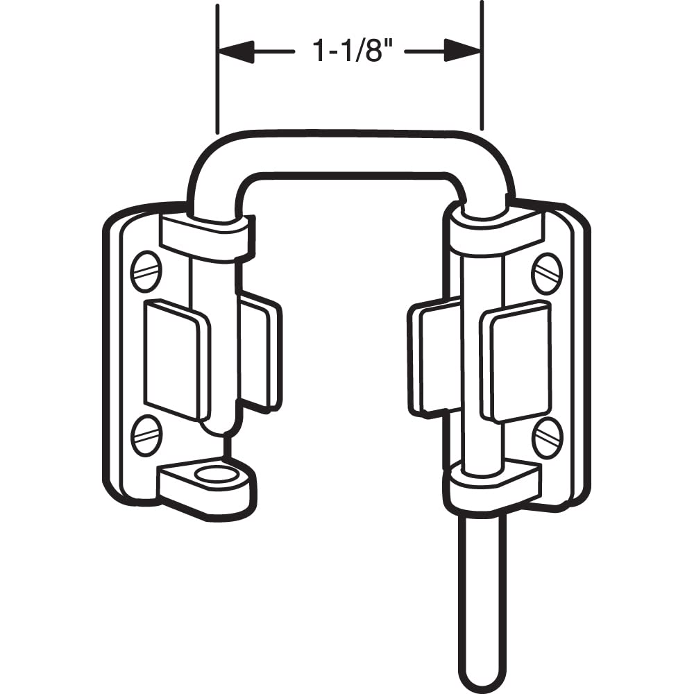 Prime-Line Products U 9846 Sliding Door Loop Lock, 1-1/8 in., Hardened Steel Bar w/Diecast Base, Nickel Plated