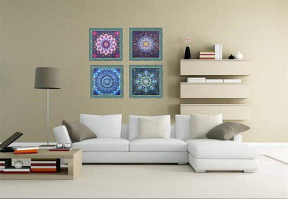VVBAOZI 4 Packs Small Diamond Art Kit for Adults, DIY Mandala Diamond Painting Kits with Tools, Partial Drill Gem Art by Numbers for Home Wall Decor(Canvas Size: 9.84"x9.84")