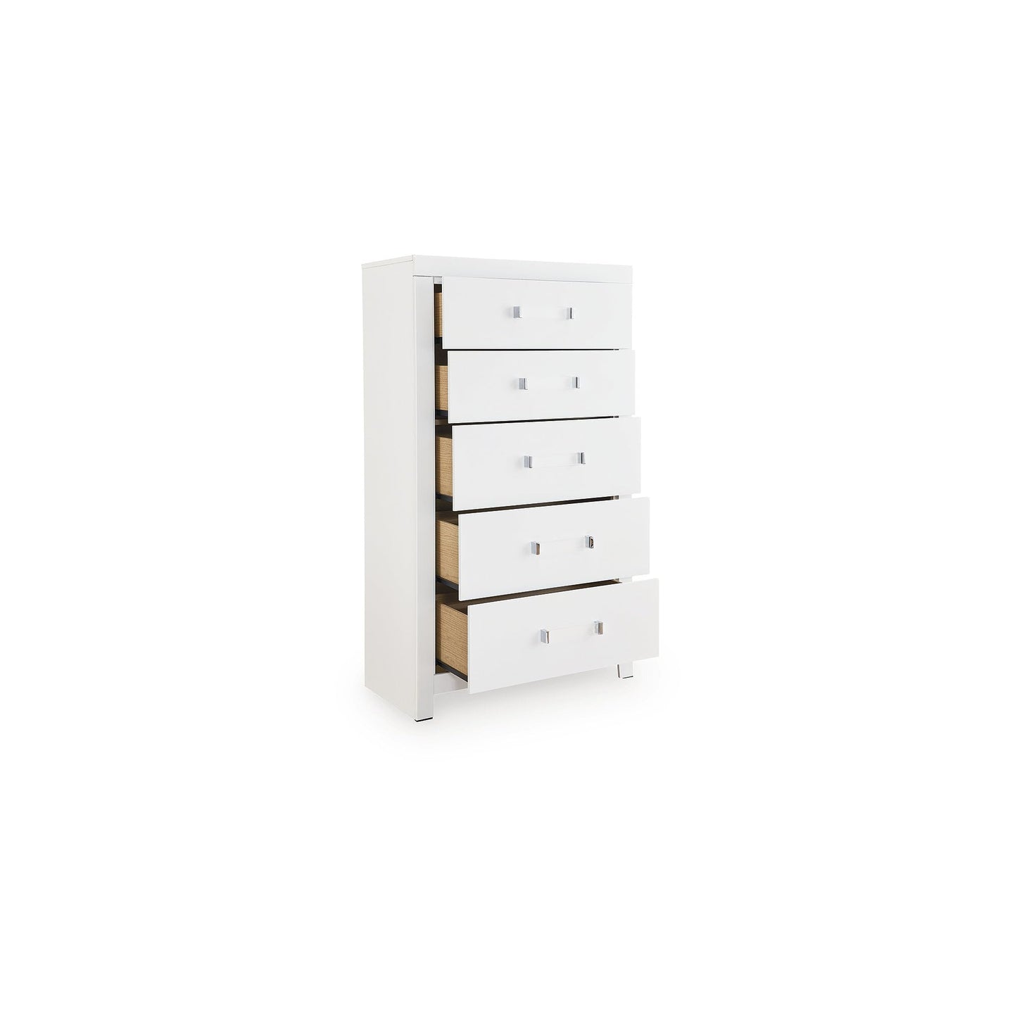 Signature Design by Ashley Marzoni Contemporary 5-Drawer Chest with Safety Stop, White
