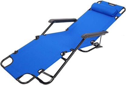 Kcelarec Portable Folding Camping Reclining Chairs, Outdoor Lounge Chairs, Reclining Beach Patio Chaise Pool Lawn