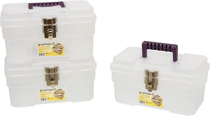 Akro-Mils 09514CFT ProBox 14-Inch Plastic Art Supply, Craft or Medical Storage Toolbox with Removable Tray, 14-Inch x 8-Inch x 8-Inch, Clear