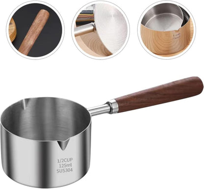 SHERCHPRY Small Pot with Oil Cooking Ladle, Reusable Saucepan for Stove Top Cooking