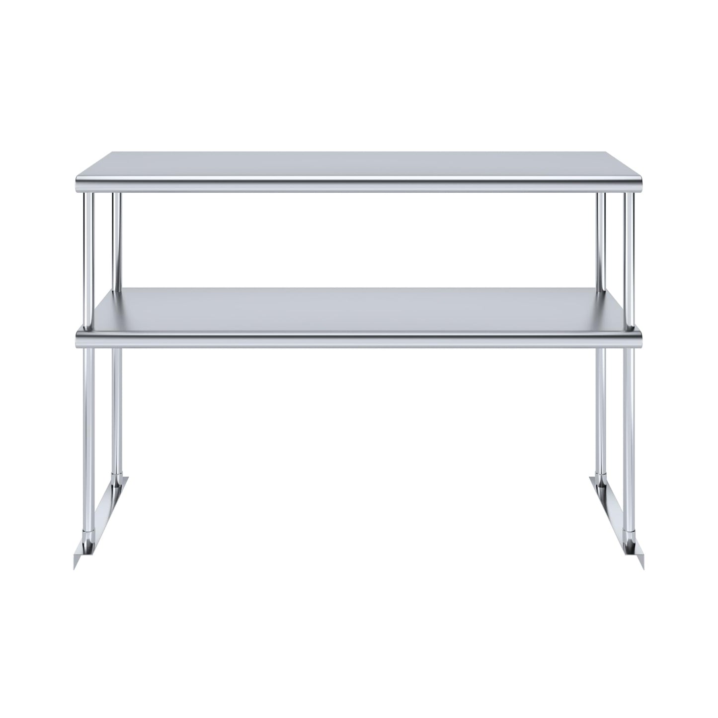 AmGood Stainless Steel Double Deck Overshelf – 14 in. x 48 in. – Heavy Duty, NSF Certified, Commercial-Grade, Adjustable Tiered Shelf for Kitchen Prep Tables and Workbenches
