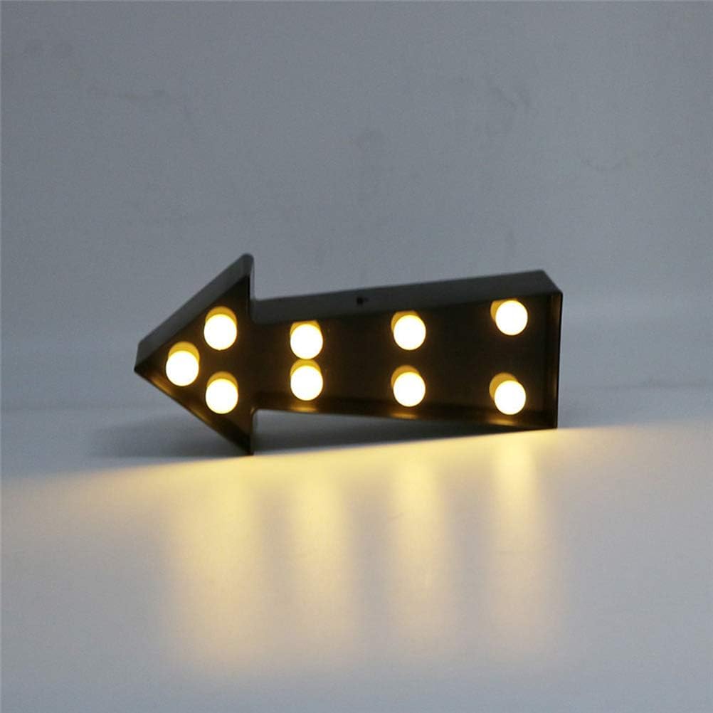 3D Arrow Sign Light LED Plastic Arrow Shaped Sign for Christmas Birthday Kids Room Wedding Party Decor