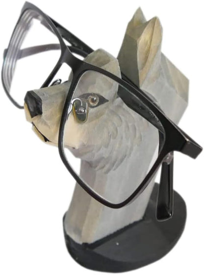 Red Dollar Handmade Wood Carved Animal Eyeglass Holder, Cute Sunglasses Display Stand for Home Office Desk Decor