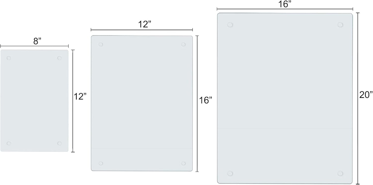 Phore Tempered Glass Cutting Board for Kitchen, Clear Scratch Resistant, Heat Resistant for Countertop