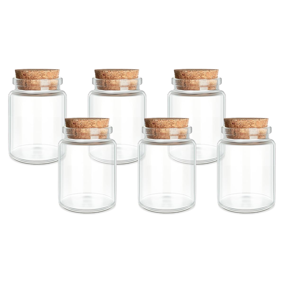 6-Pack 2.71 oz (80 ml) Glass Bottles with Cork Stoppers – for Spell Bottles, Spice Jars, DIY Party Favors, Travel Memories & Plant Propagation – Empty Recyclable Containers for Crafts, Kitchen,Décor