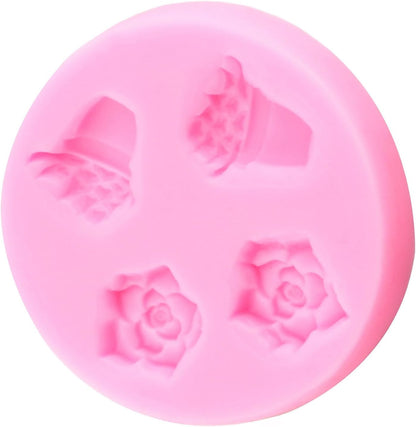 Succulent Plant Cake Decorating Silicone Mold, Fondant Molds for Cake Decoration, Cupcake Topper, Chocolate Candy,