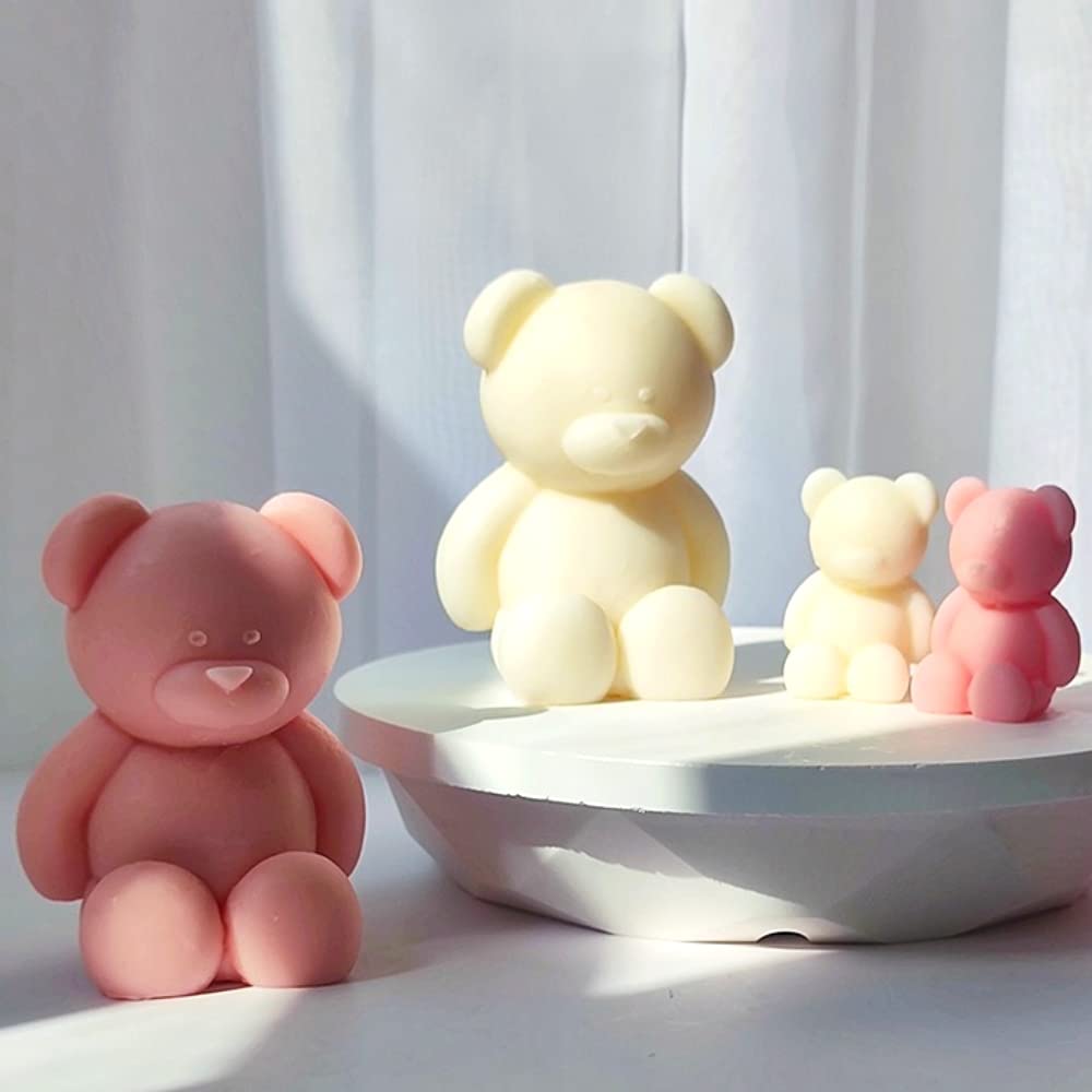 Big Sitting Bear Candle Mold,Silicone Molds for Wax Resin DIY Candles Handmade Soap Mould, Hand Crafts for Home Wedding Party Decoration