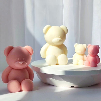 Big Sitting Bear Candle Mold,Silicone Molds for Wax Resin DIY Candles Handmade Soap Mould, Hand Crafts for Home Wedding Party Decoration