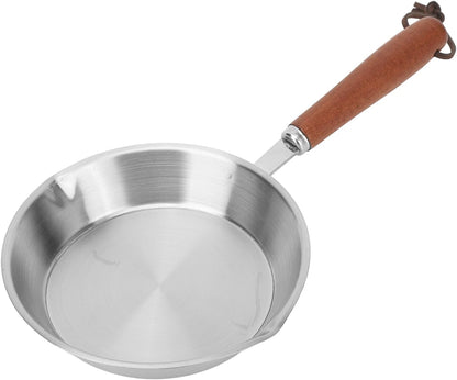 Luqeeg Mini Stainless Steel Frying Pan, Non Stick Egg Pan, Compatible with Induction & Gas Stoves, Ergonomic Handle