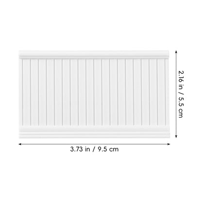 Garneck 5Pcs Dollhouse Wainscoting Panels: 1:12 Scale Miniature Wall Trim Self Adhesive White Wallpaper Molding for Doll House Interior Decor DIY Room Scene Siding Accessories