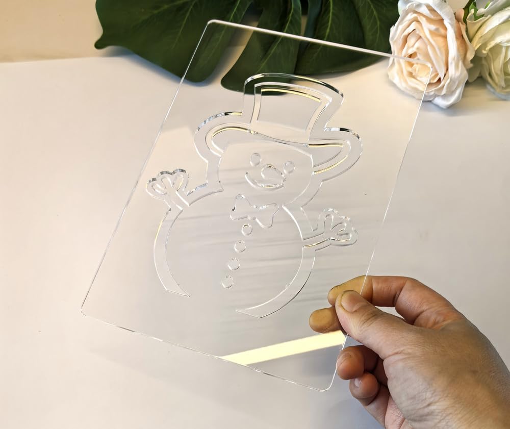 Christmas Lantern Acrylic Router Templates,Holiday Woodworking Craft Kit,5.5x8 Inch Wood Templates,DIY Gift Ideas (Snowman)