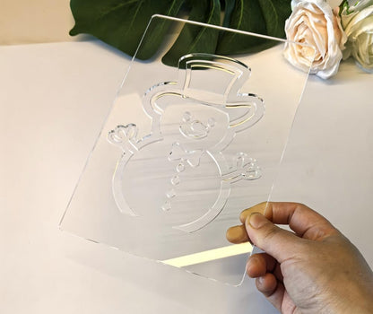 Christmas Lantern Acrylic Router Templates,Holiday Woodworking Craft Kit,5.5x8 Inch Wood Templates,DIY Gift Ideas (Snowman)