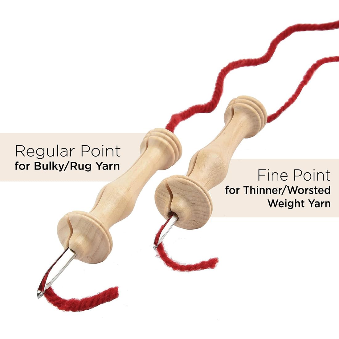 The Oxford Punch Needle #10 (1/4 inch Loop) Fine Point Punch Needle | Patented Design | Ergonomic Natural Wood Handle | Electropolished Steel Tip | Ideal for Rug Hooking