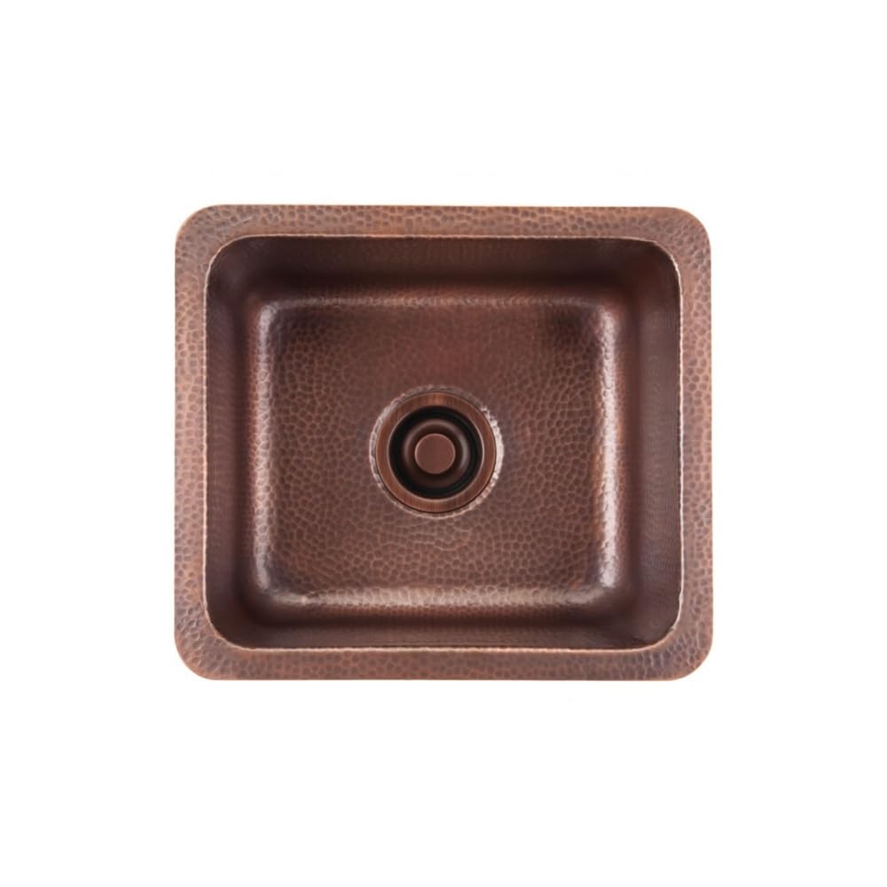 Thompson Traders – Rivera Dual Mount Bar Sink, 17 x 15 in, Hammered Antique Copper