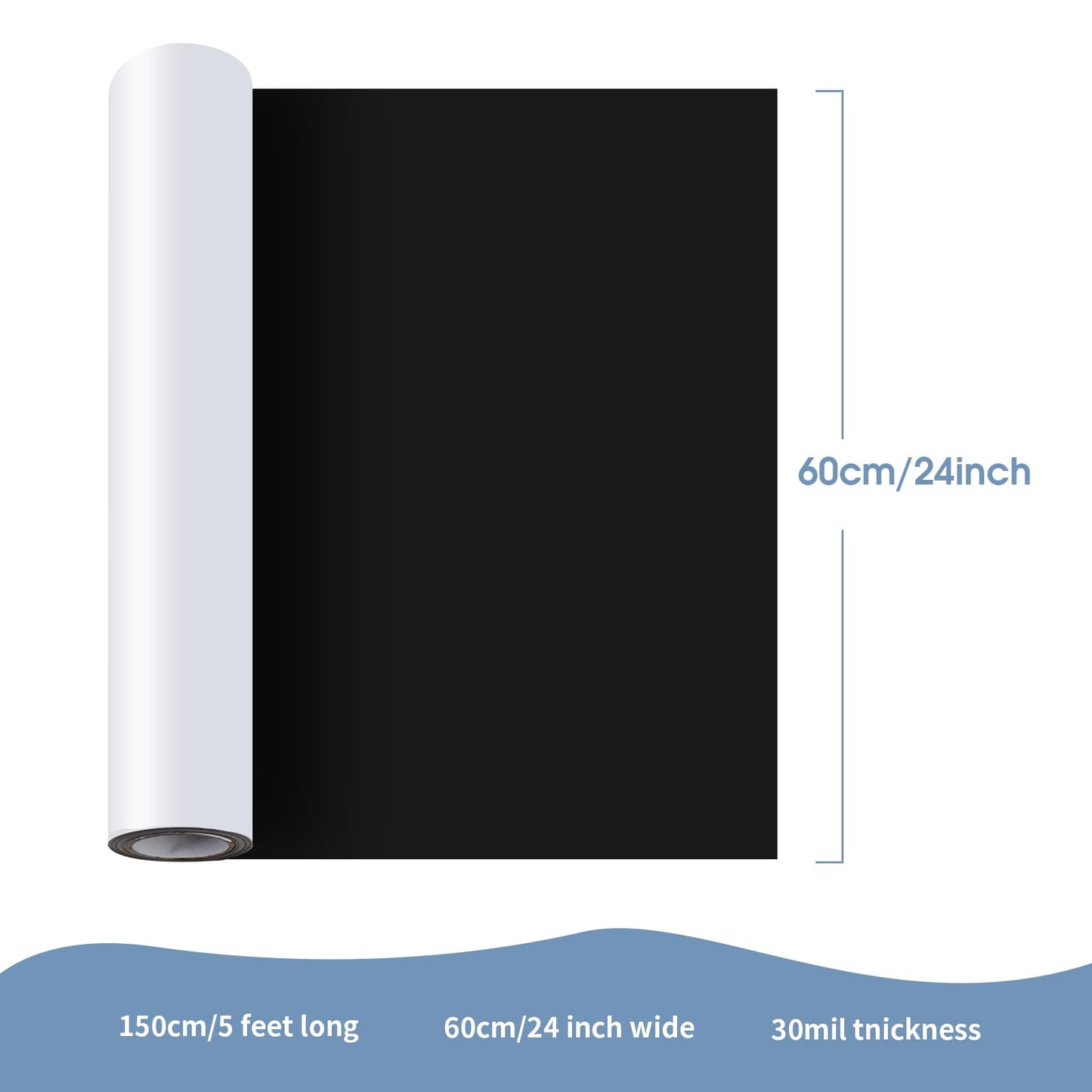 AISIMEE Blank Magnetic Sheet Roll,24”x 10’Strong Magnet Sheets Flexible Roll,30Mil Thickness Magnetic Paper Non Adhesive,White Vinyl Front-Printable-Sign Sheet Safe for Vehicles DIY Craft Projects