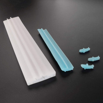 Shark Shaped Long Tube Silicone Soap Mold Shark Column Chocolate Candy Mold for Mousse Cake Baking Handmade Candle Mold Embed Soap Making Supplies