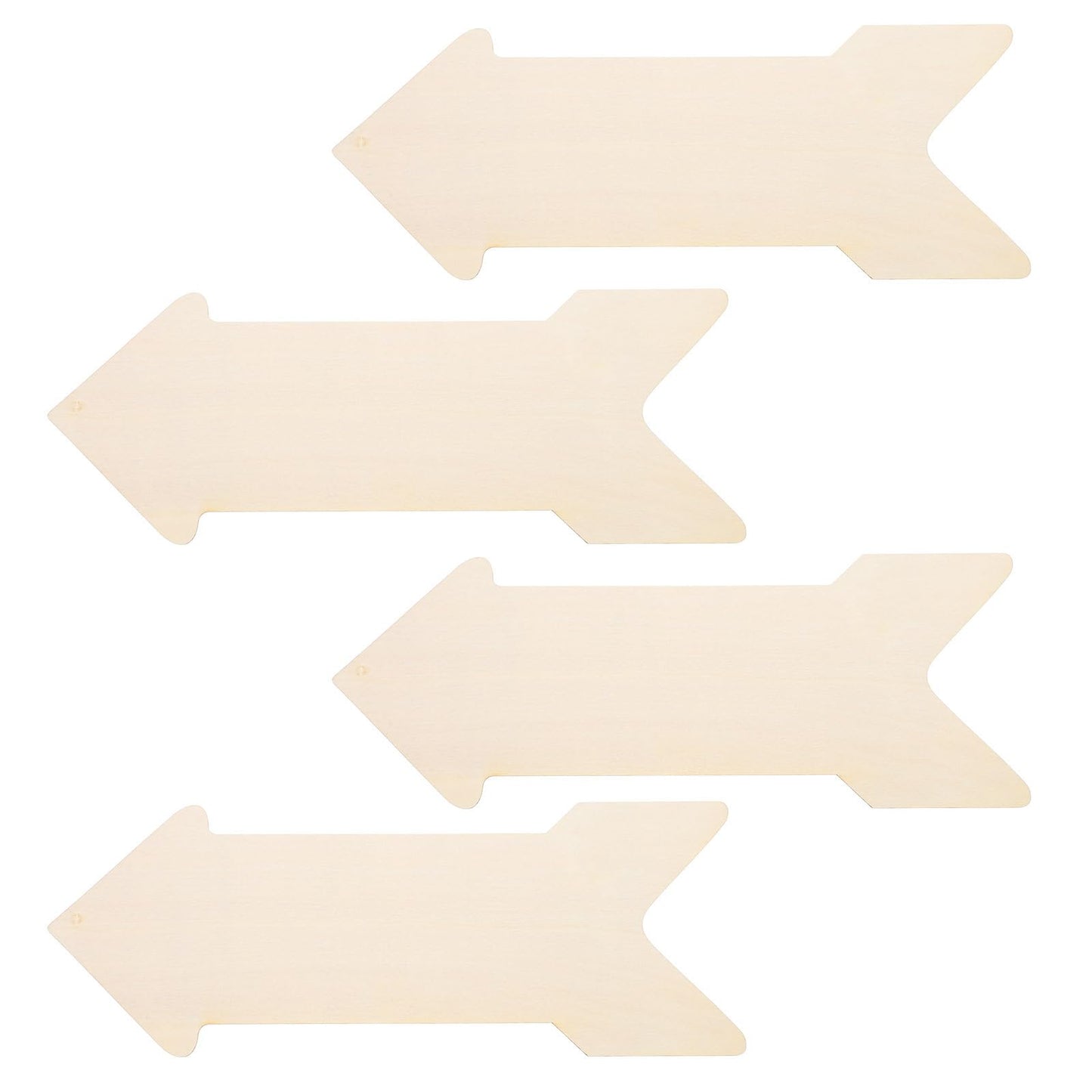 DECHOUS 4Pcs Wooden Arrow Signs: Blank Unfinished Wood Arrow Plaques for Crafts, Painting - Rustic Directional Sign Cutouts for DIY Craft Home Wall Decor, Farmhouse, Wedding, 15.7x6 Inch