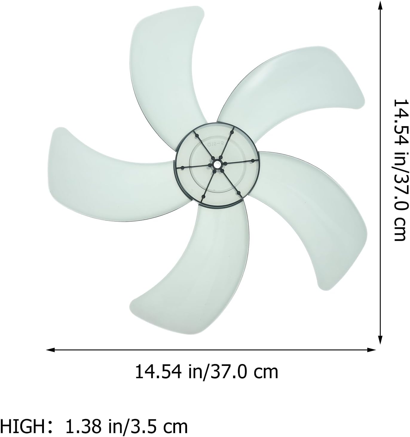 Garneck 14 Inch Standing Fan Blades, Five Blade Plastic Fan Blades with Nut Cover, Universal Replacement Blades for