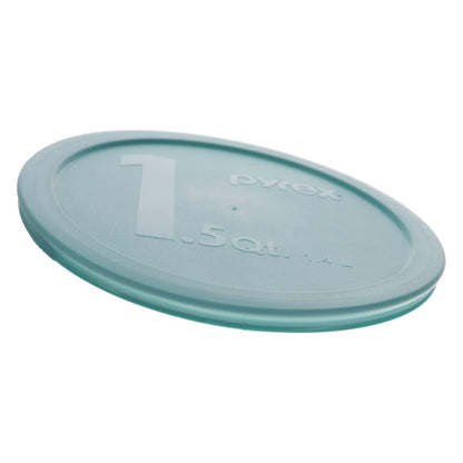 Pyrex 323-PC 1.5qt Sun Bleach Turquoise Mixing Bowl Food Storage Replacement Lids (2-Pack) - Made in USA