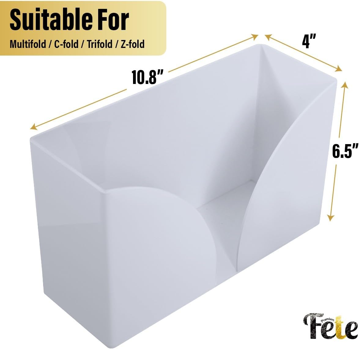 Paper Towel Holder Dispenser for Countertop, White Acrylic Napkin Holders for Kitchen or Bathroom, Great for Z-Fold