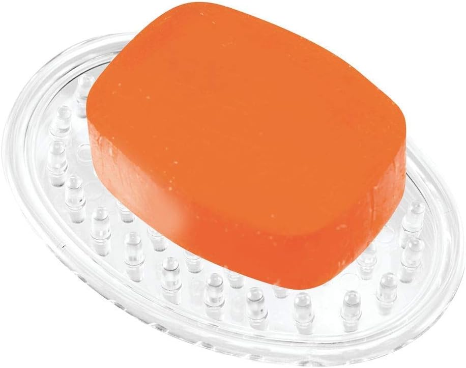 Counter, 0.75 3.25 4.75 iDesign Plastic Soap Saver, Holder Tray for Bathroom Shower, Kitchen, in. x in. x in., Clear