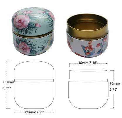 GMXZX 12-Pack Empty Tea Tin Can Candle Containers Loose Tea Tin Box With Lid Sealed Jar Scented Tea Storage Metal Coffee Candy Cans Gift Storage Jewelry Boxes Round Can