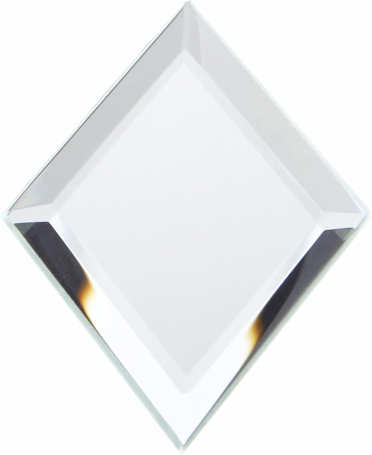 Plymor 2" x 3" Diamond-Shaped Beveled Glass Mirror, 3mm Thick, Pack of 3