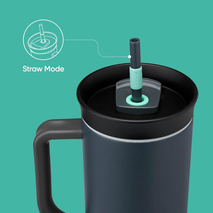 Owala Stainless Steel Triple Layer Insulated Travel Tumbler - 40 oz with Spill Resistant Lid, Straw & Carry Handle