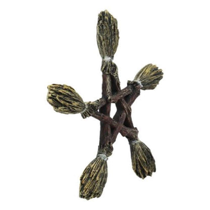 Nemesis Now Ltd Wiccan and Witchcraft Broomsticks Pentacle Wall Decor 7" W