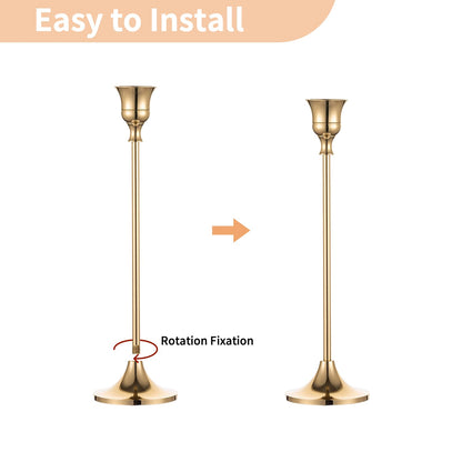Nuptio Candlestick Candle Holders 30 Pcs Candle Stick Holder Gold Taper Candle Holder Candle Stand for Wedding Party Thanksgiving Halloween Birthday Mantel Baby Shower Table Centerpieces Decor