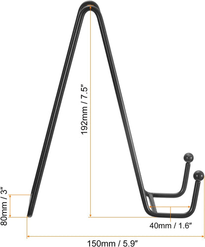 uxcell 3Pcs 7.5 Inch Iron Plate Stand for Display, Metal Decorative Easel Holders for Pictures, Photos, Books
