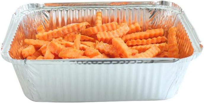 PARTY BARGAINS 5 Lb. Aluminum Foil Pans with Lids - 25 Count Set, 9 x 7 Inches Oblong Pan Food Container for Hot and