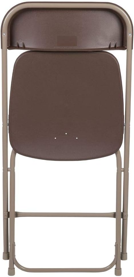 2 Pack 650LB Flash Furniture Hercules Series Plastic Folding Chair - Brown - Weight Capacity Comfortable Event