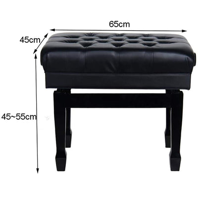Meiiron Luxury Leather Piano Bench Wooden with Large Music Sheets Storage Compartment, Soft Leather Padded Stool and Solid Wood Frame - 10cm Height Adjustable
