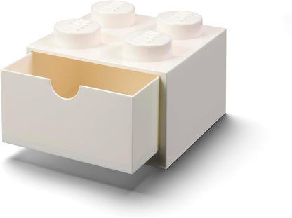 4 4-Stud 6.2 6.2 4.4 Room Copenhagen Lego Storage Brick Desk Drawer, Stackable Tabletop Storage Box, x x in, White