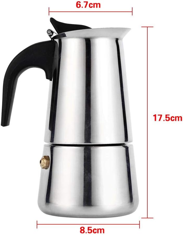 Haofy Stainless Steel Pot Cup Coffee Maker for Home Office Use (200ml, 100ml/200ml/300ml/450ml)