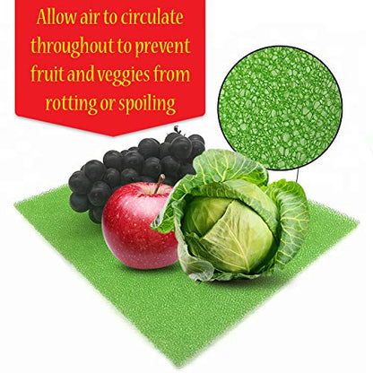Dualplex® Refrigerator Liners Produce Saver Fridge Bin Liners 13"x10.5" Refrigerator Drawer Liners Fridge Shelf Mats Fresh Fruit & Veggie Life Extender Shelf Liner Reusable Washable & Cuttable 6 Pack