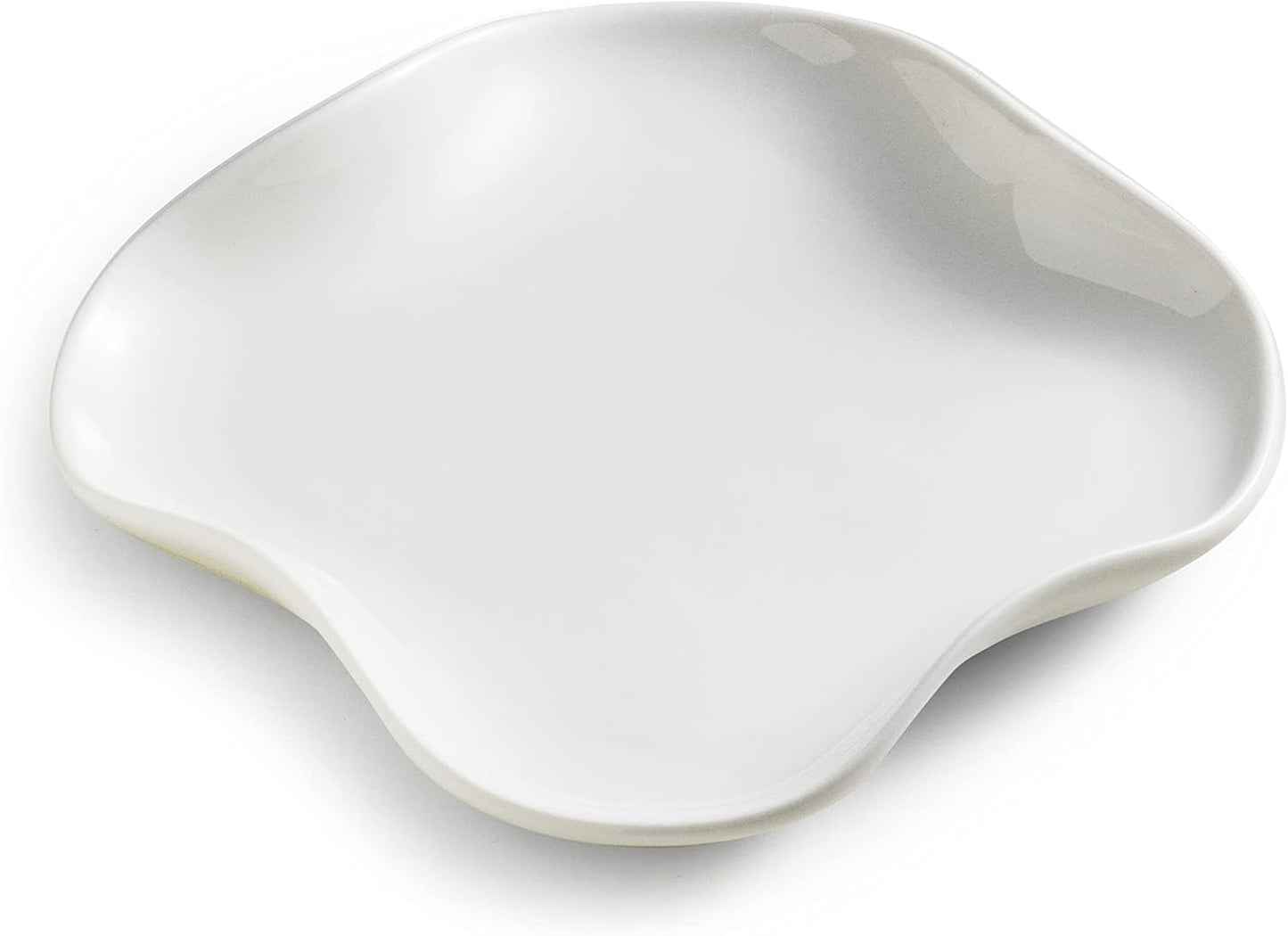 Spoon Rest, Spoon Holder for Stove Top, Farmhouse Kitchen Decor Rack for Multiple Utensils, White, Ruffled Edge