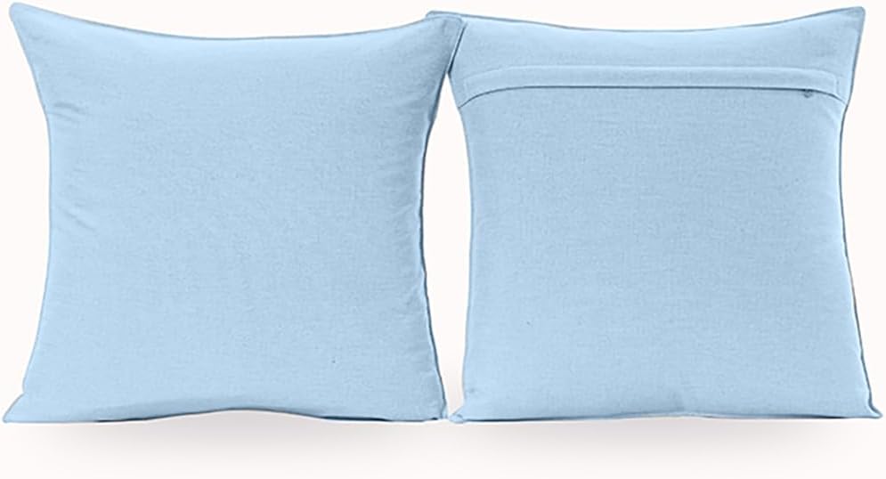 NiNi Set of 2 Outdoor Waterproof Throw Pillow Covers - Decorative Farmhouse Cushion Cases for Patio 18x18 Inch, Light