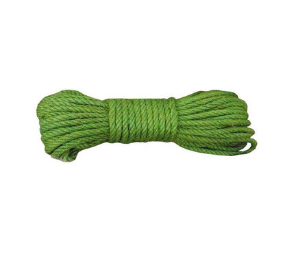 Fendawn Strive Grass Green Jute Rope - 4mm 20m (1/6 Inch x 65 Feet) Hemp Rope for Crafts, Gardening, DIY Festive Decoration, Pet Cat Playing