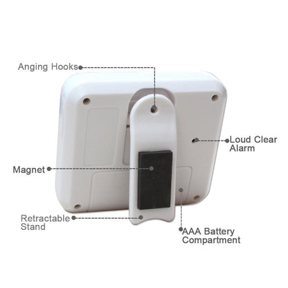 XREXS Digital Kitchen Timer Magnetic Countdown Up Cooking Timer Clock with Magnet Back and Clip, Loud Alarm, Large Display Minutes and Seconds Directly Input-White (2 Pcs, Battery Included) PS-367