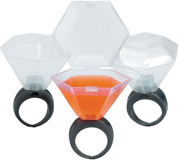 Plastic Wedding Ring Shot Glass, 12 Shot Glasses, .75oz