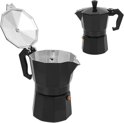 Oumefar 6 Cup Coffee Maker, Italian Coffee Maker Tool, Quick Pot for Home Office, Black