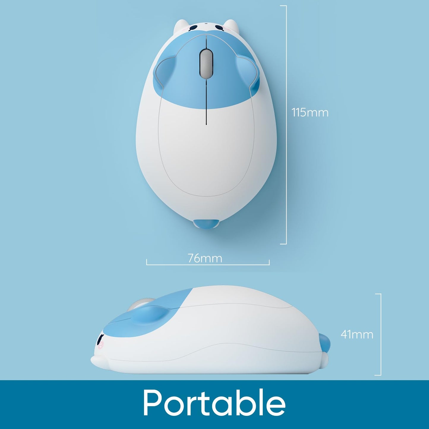 Akko Cat Theme Wireless Gaming Mouse, 2.4G GHz with a USB Receiver, Cute Optical Cordless Cartoon Mice for Computer/Laptop/Desktop/PC, Compatible with Mac/Win (Gray Mimo)